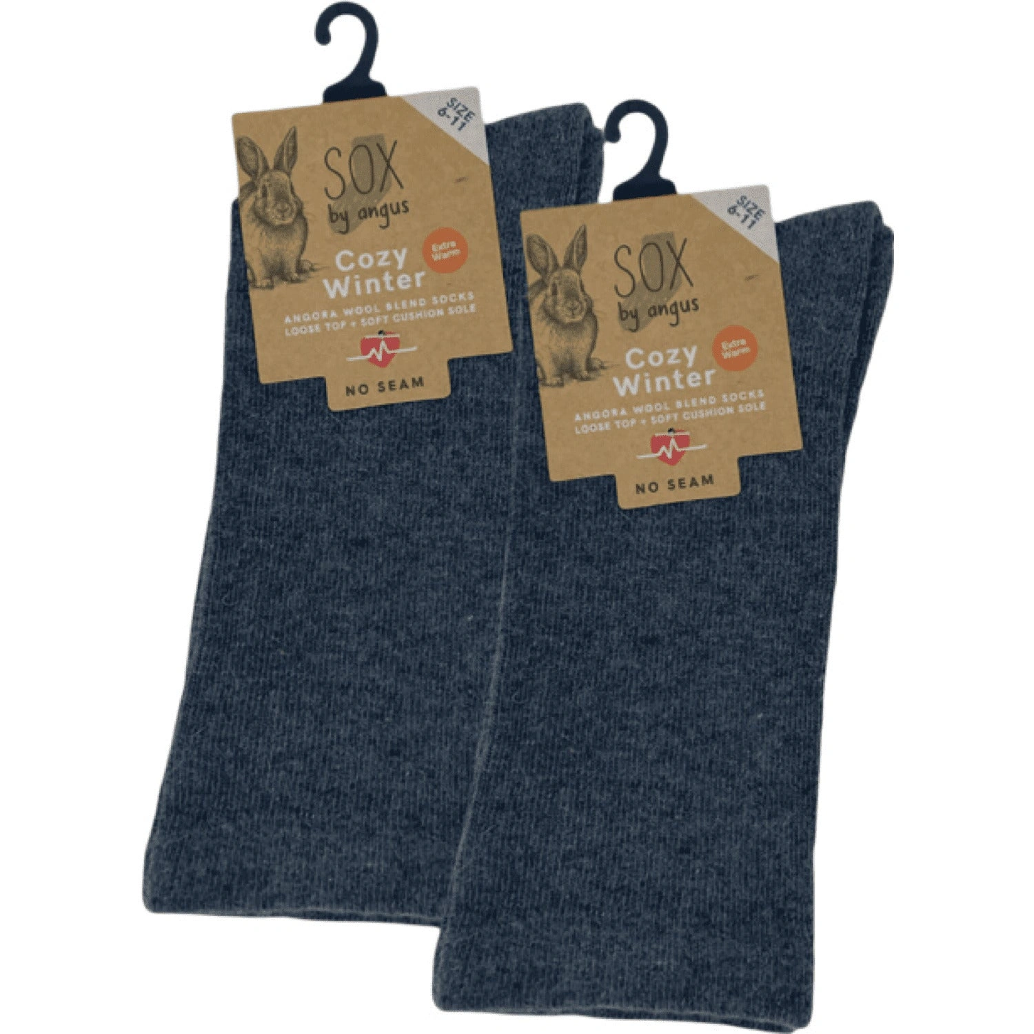 Cozy Angora Blend Socks: No Seams, Charcoal Comfort - Treat Your Feet!
