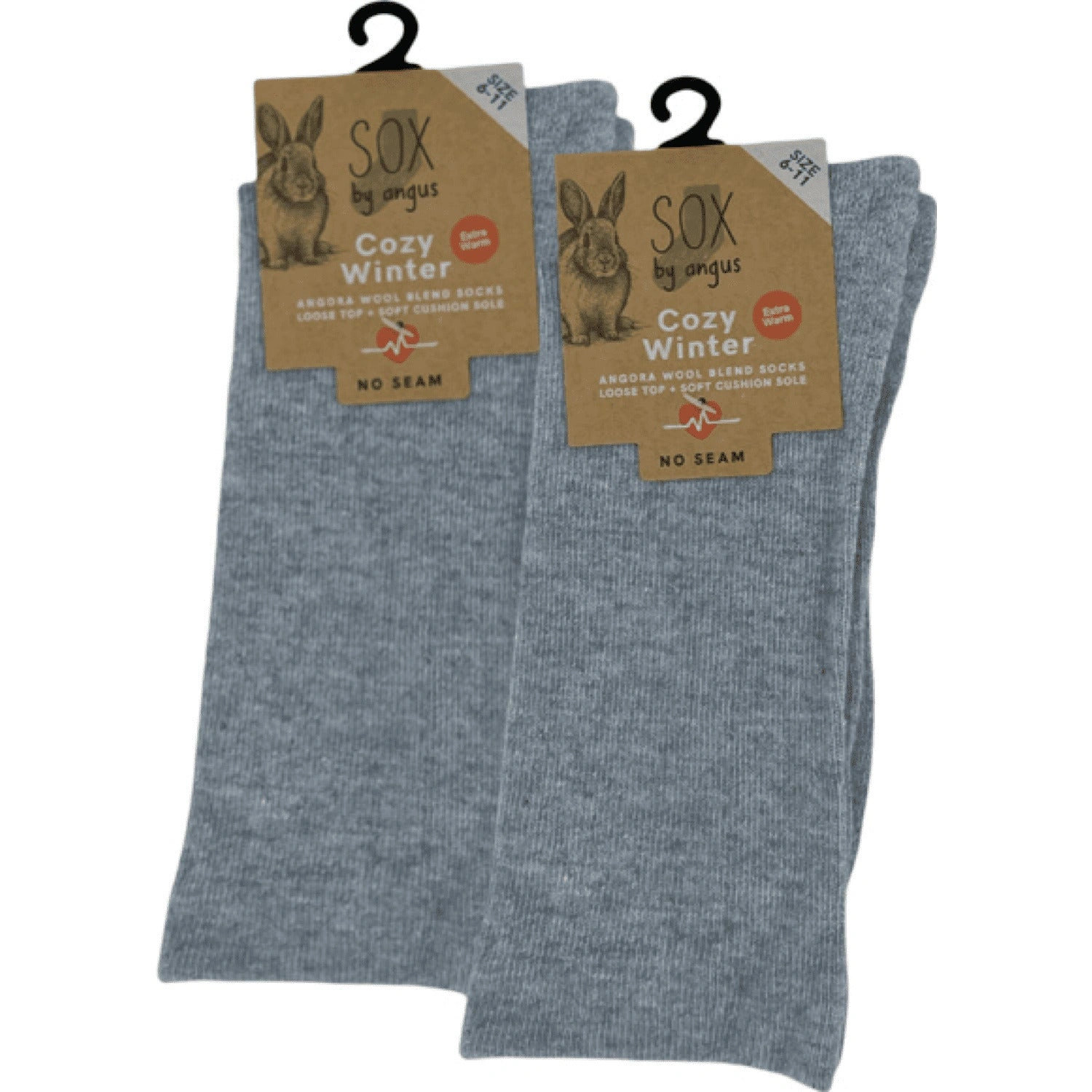 Cozy Cloud Feet: Angora Blend Loose Top Socks - Light Grey. No Seam, All Comfort.