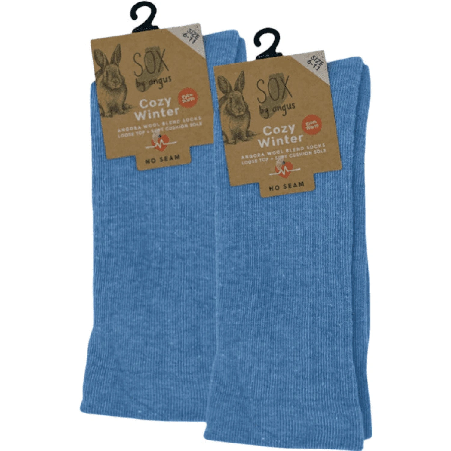 Sky Blue Angora Cloud Socks: No Seam, Pure Comfort, Cozy Chic!